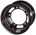 Bassett 55SR4 15-Inch Steel Wheel with Black Powder Coat Finish, 15 x 10 Inches, 4-Inch Backspace, Wide 5 Bolt Pattern
