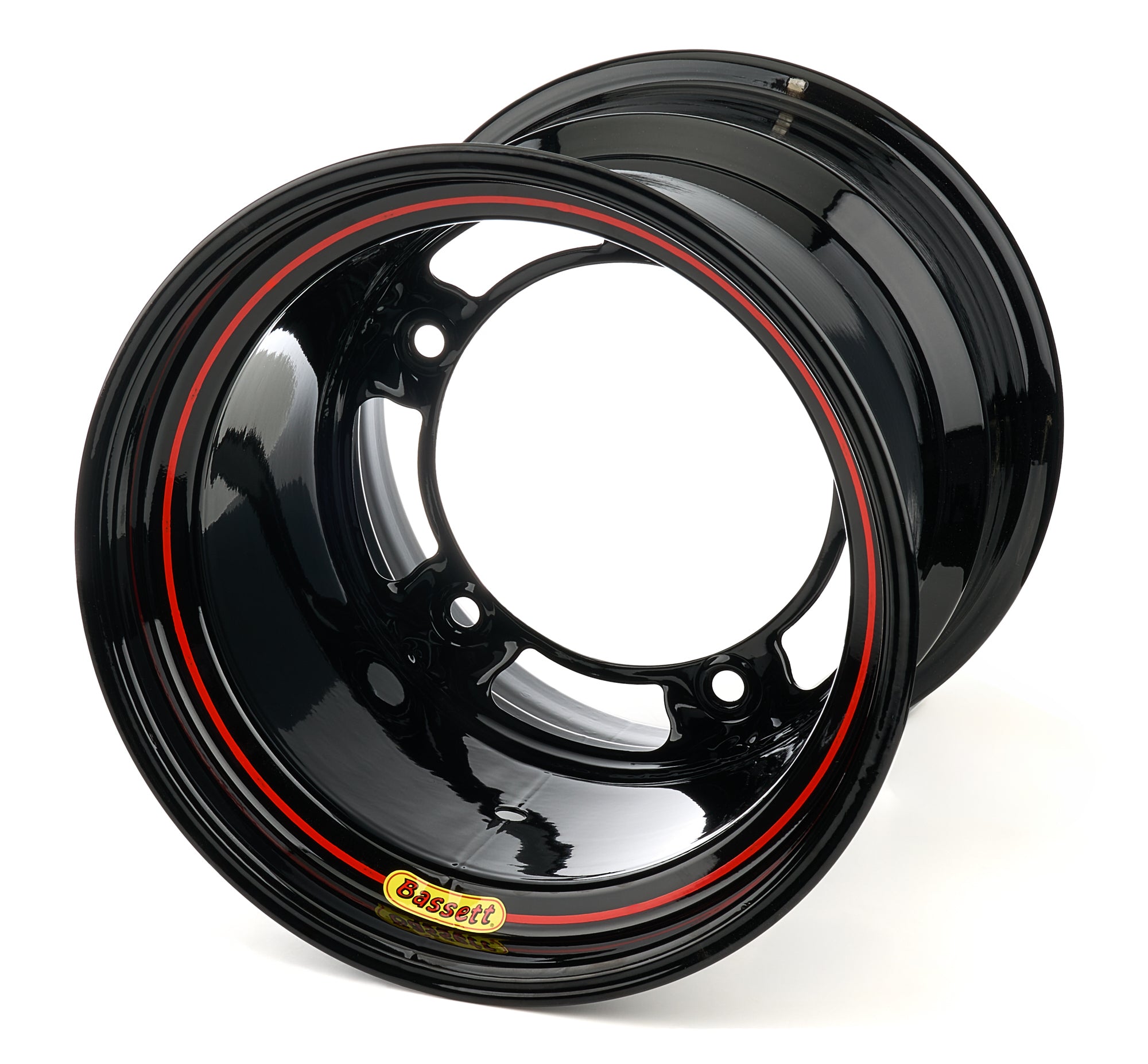 Bassett 55SR55 15x15 Inch Steel Wheel with 5.5 Inch Backspace and Black Powder Coat Finish