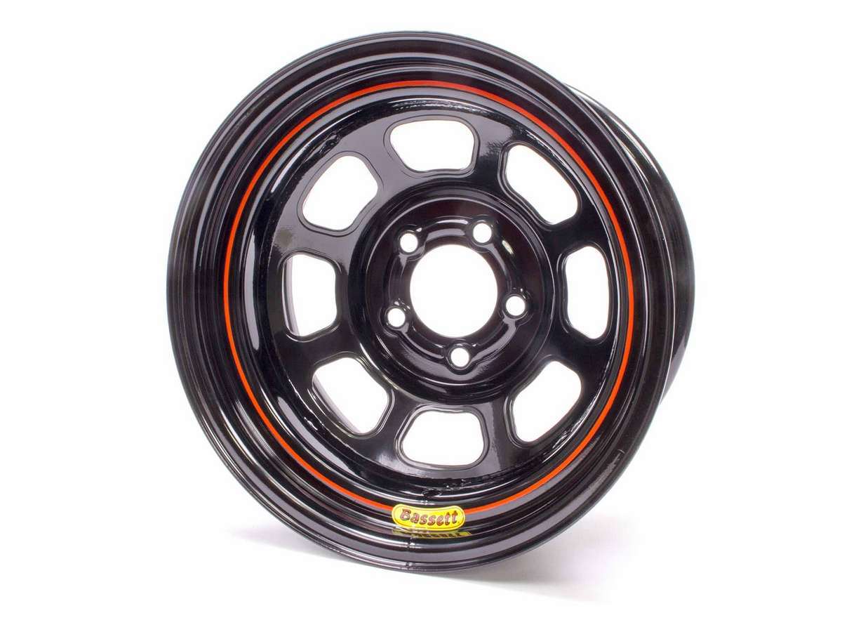 BASSETT 57RF375 15x7 Steel Wheel with Black Powder Coat Finish and 5x4.5 Bolt Pattern
