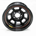 BASSETT 57RN2 15-Inch by 7-Inch Black Steel Wheel with 5x100mm Bolt Pattern and 2-Inch Backspace