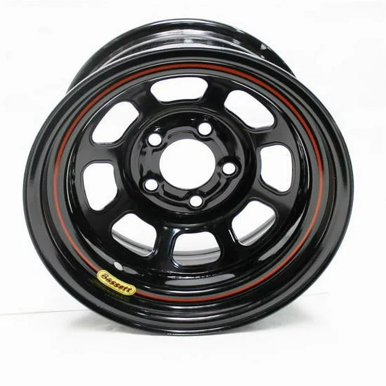 BASSETT 57RN2 15-Inch by 7-Inch Black Steel Wheel with 5x100mm Bolt Pattern and 2-Inch Backspace