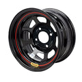 Bassett Wheel BAS57RT4 15 Inch x 7 Inch DOT Street Legal Steel Wheel with Black Powder Coat Finish