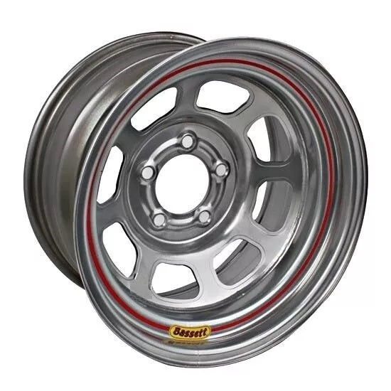 Bassett 57SF375S Wheel 15x7 Inches Steel Silver Powder Coat with 5x4.5 Bolt Pattern
