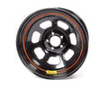 Bassett 57SN3 Wheel 15x7 Inches Black Powder Coat Steel 8 Spoke D-Hole Design with 3 Inch Backspace for 5x100mm Bolt Pattern
