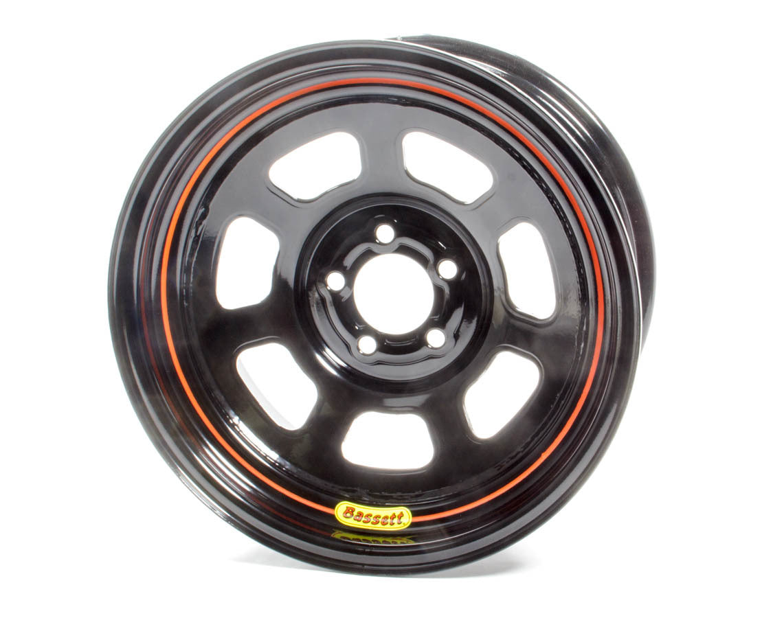Bassett 57SN4 15x7 Inch Black Steel Wheel with 5x100mm Bolt Pattern and D-Hole Design