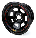 Bassett 57SP2 D-Hole Lightweight Steel Wheel 15x7 Inches with 2 Inch Backspacing and 4x4.25 Bolt Pattern, Black Powder Coat Finish