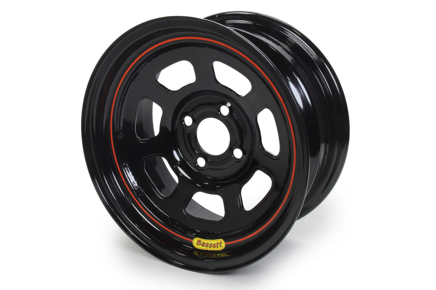 BASSETT 57SP3 15x7 D-Hole Lightweight Steel Wheel with Black Powder Coat Finish