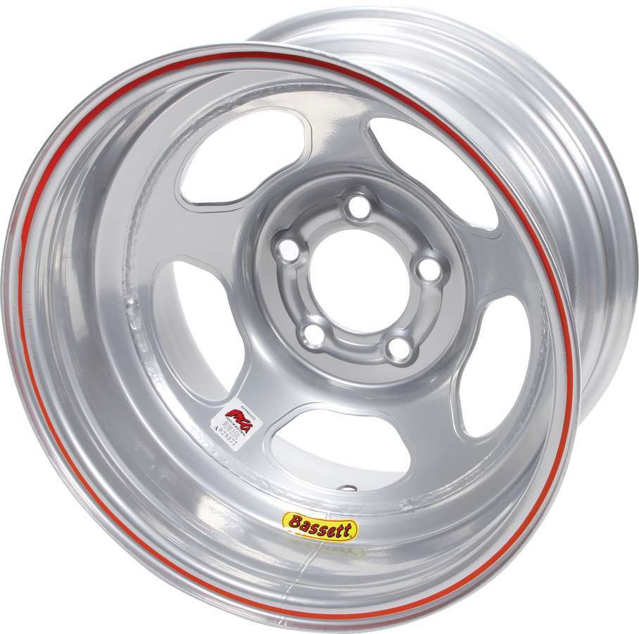 Bassett 58A51IS Inertia Advantage 15x8 Steel Wheel with Silver Powder Coat, 5x5 Bolt Pattern, 1-Inch Backspace