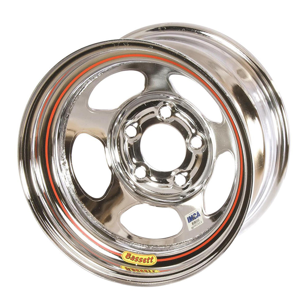 BASSETT 58A52IC Inertia Advantage 15x8 Steel Chrome Wheel with 5x5 Bolt Pattern