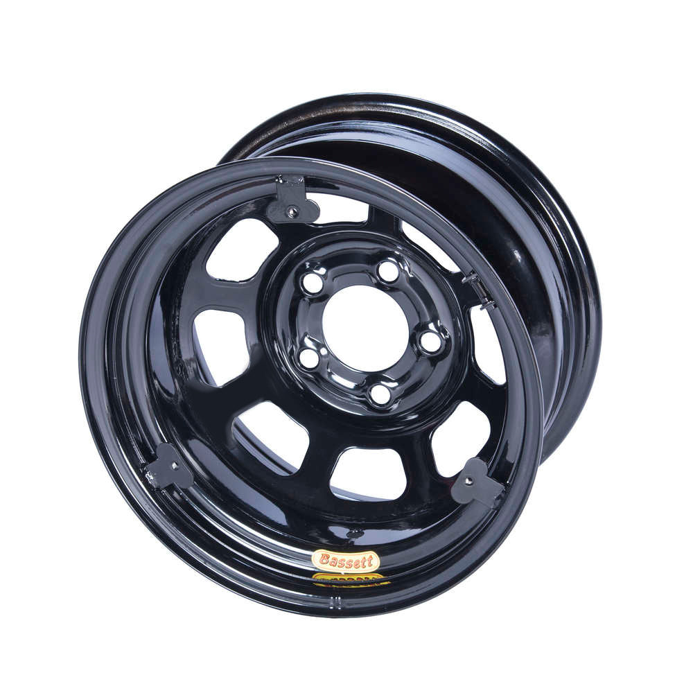 Bassett 58A52IRING Inertia Advantage 15x8 Inch Steel Wheel with Black Powder Coat Finish and 5x5 Bolt Pattern