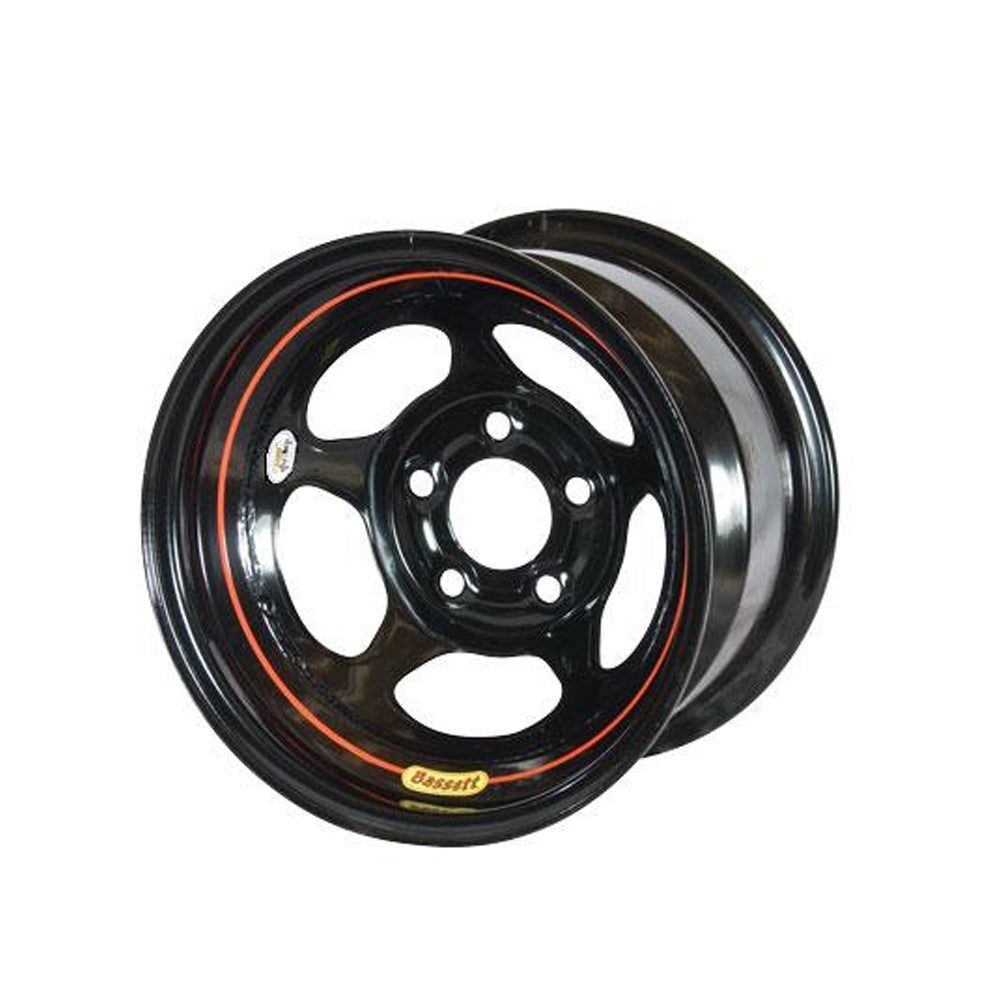 Bassett 58A53W Inertia Advantage 15x8 Inch Steel Wheel with Black Powder Coat Finish