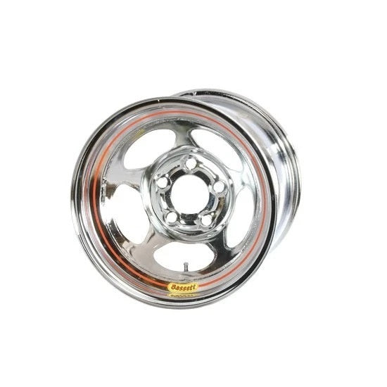 BASSETT 58AC1C Wheel 15x8 Inches Inertia Beaded Chrome Steel with 5x4.75 Inch Bolt Pattern