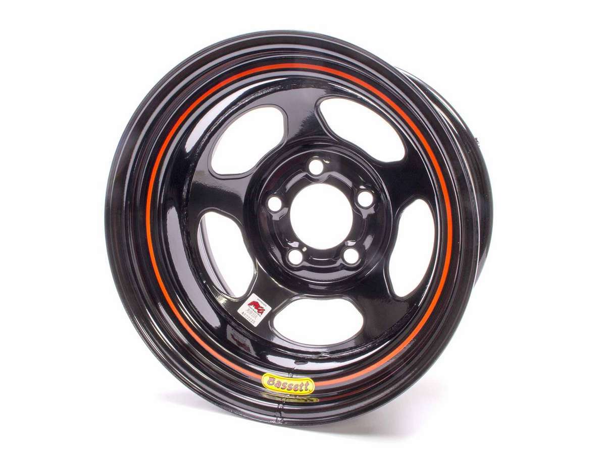 Bassett 58AC2I Inertia Advantage 15x8 Inch Steel Wheel with Black Powder Coat Finish and 5x4.75 Bolt Pattern