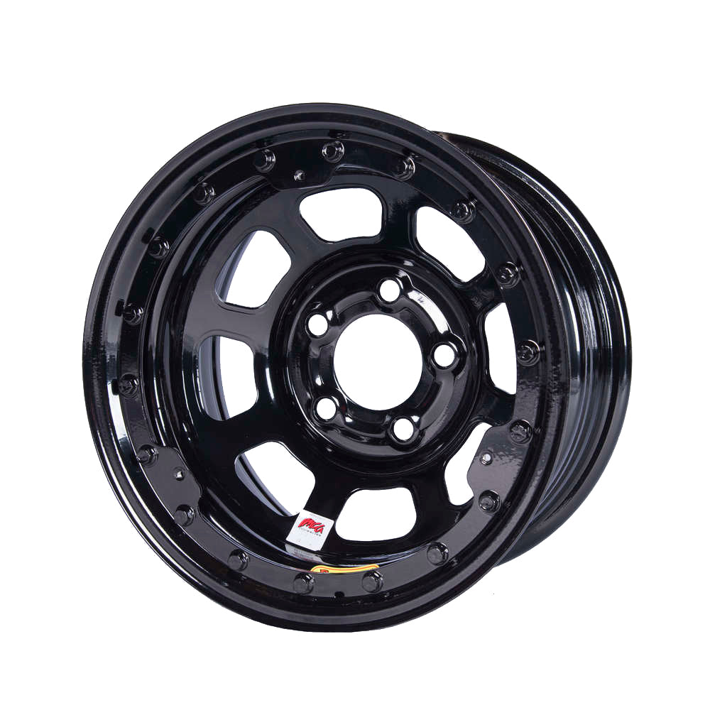 BASSETT 58D5475ILK 15x8 Beadlock Steel Wheel with 4.75 Inch Backspace and 5x5 Bolt Pattern
