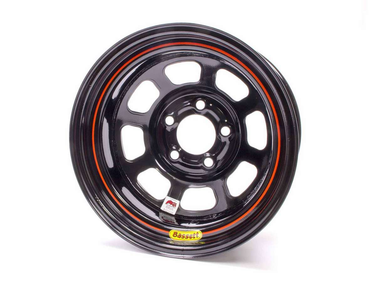 Bassett 58DC1I 15x8 IMCA Wheel with D-Hole Design in Black Powder Coat