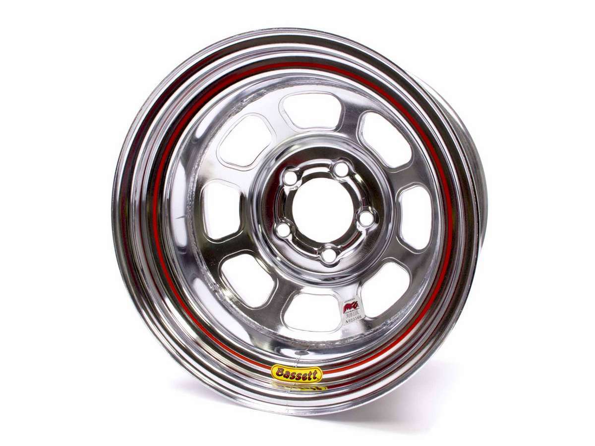 Bassett 58DC3IC 15x8 Chrome Wheel with 3 Inch Backspace and 5x4.75 Inch Bolt Pattern