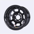 Basset Wheel 58DC475ILK 15 Inch x 8 Inch Beadlock Steel Wheel with 5x4.75 Bolt Pattern and Black Powder Coat Finish