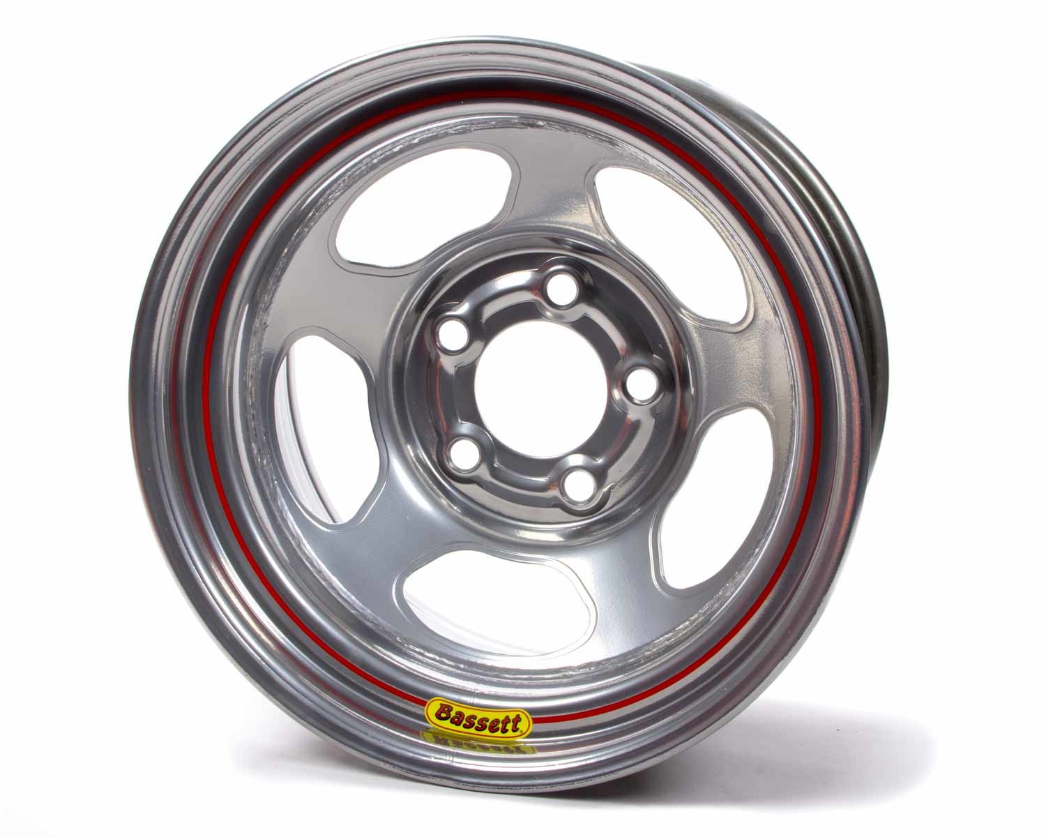 BASSETT 58R52E Armor Edge 15-Inch by 8-Inch Steel Wheel with Silver Powder Coat and 5x5 Bolt Pattern