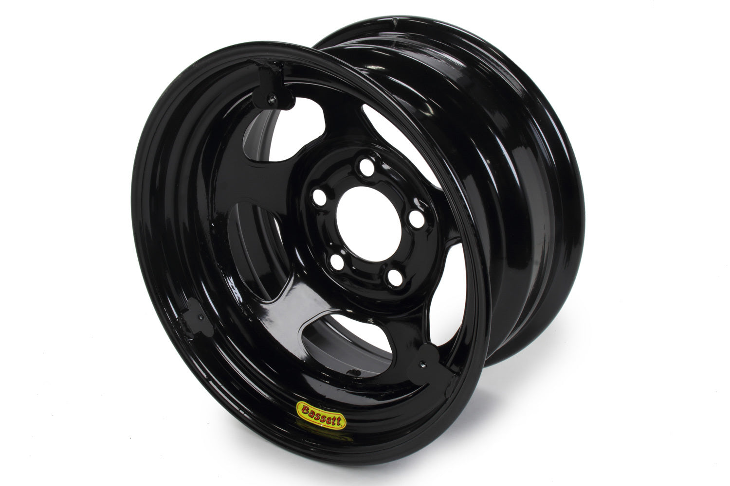 Bassett 58R53EBTAB Wheel 15x8 Inch Black Inerita Steel with Mud Cover Tabs