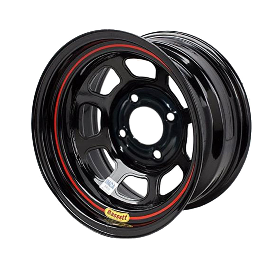 BASSETT 58S545 15x8 Black Spun Steel Wheel with 8 Spokes and 5x5 Inch Bolt Pattern