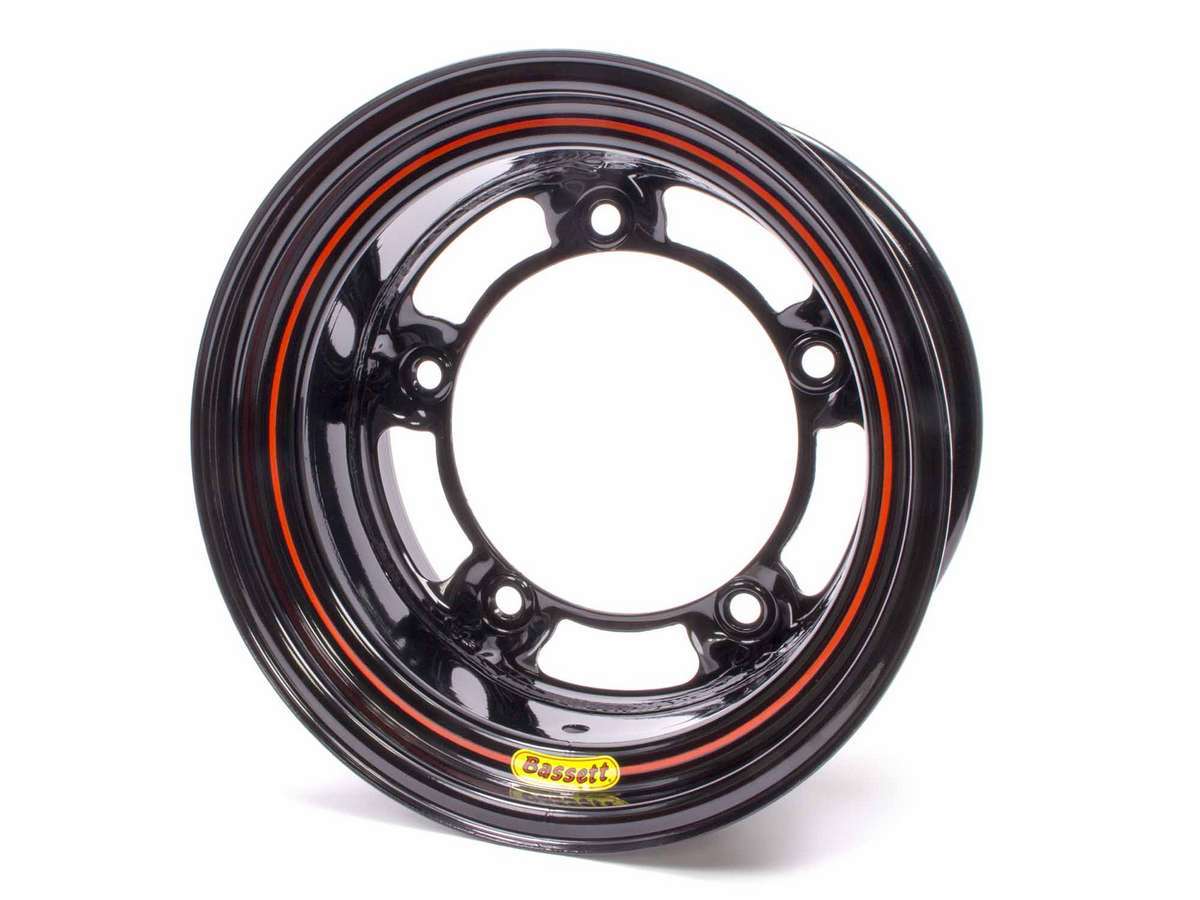 Basset 58SR5 15x8 Black Spun Wide 5 Steel Wheel with 5 Inch Backspace