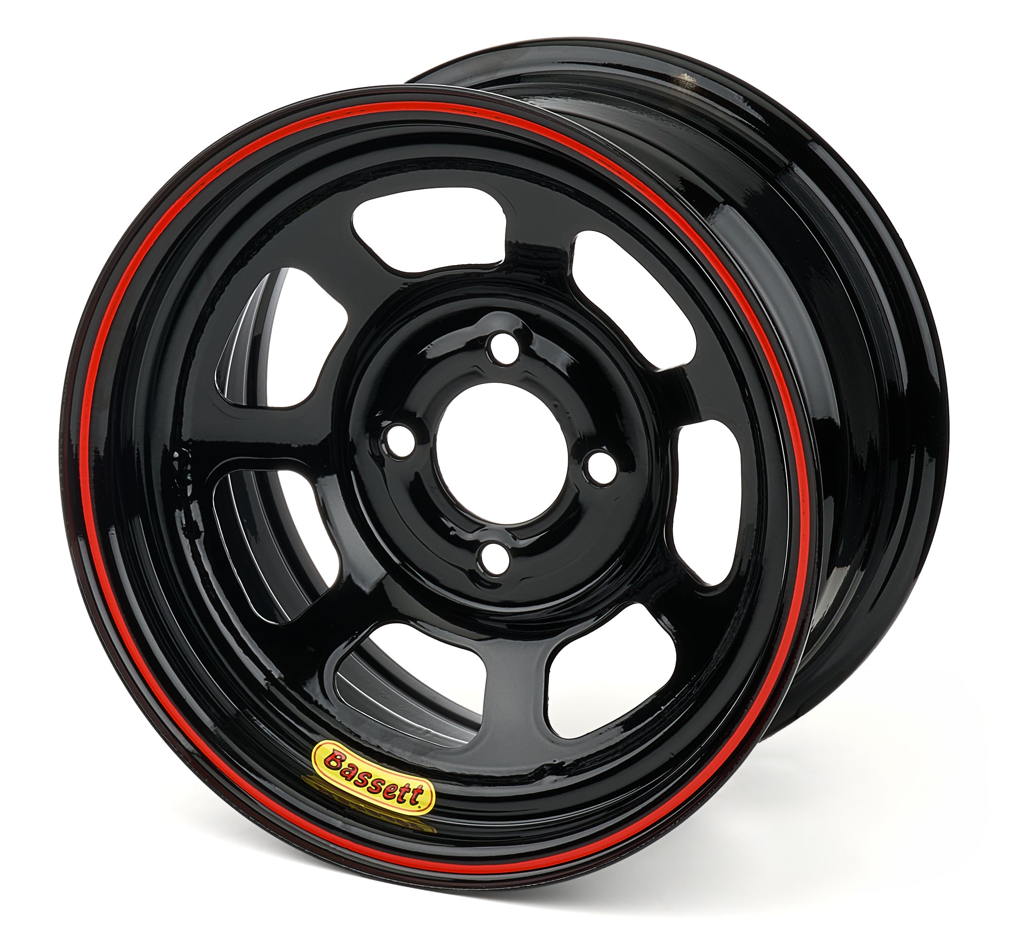 Bassett L37SH4 Inertia Advantage 13x7 Inch Steel Wheel with Black Powder Coat Finish and 4 Inch Backspace