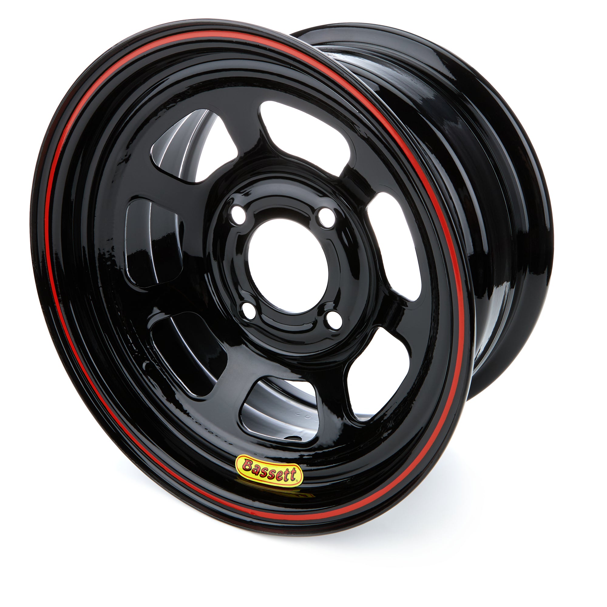 Bassett L37ST4 Wheel 13x7 Inches with 4 Inch Backspace and 4x4.50 Bolt Pattern in Black Powder Coat