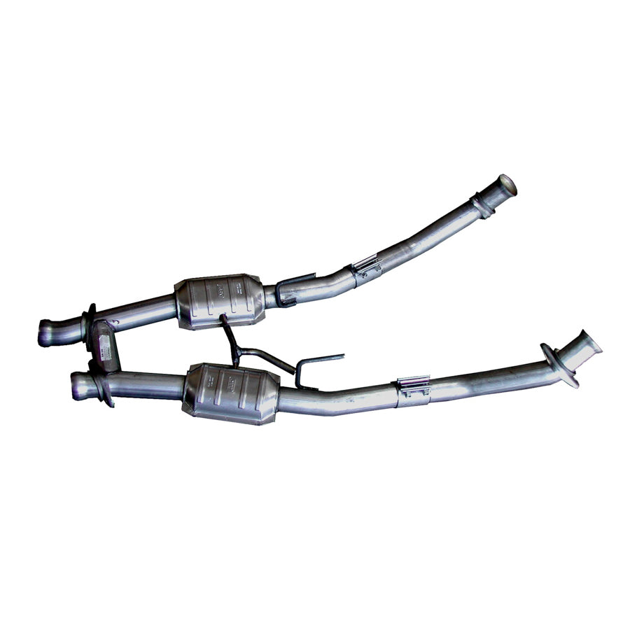 BBK Performance 1521 Exhaust H-Pipe with Catalytic Converters for 1986-1993 Ford Mustang, 2.5-inch Diameter, Stainless Steel