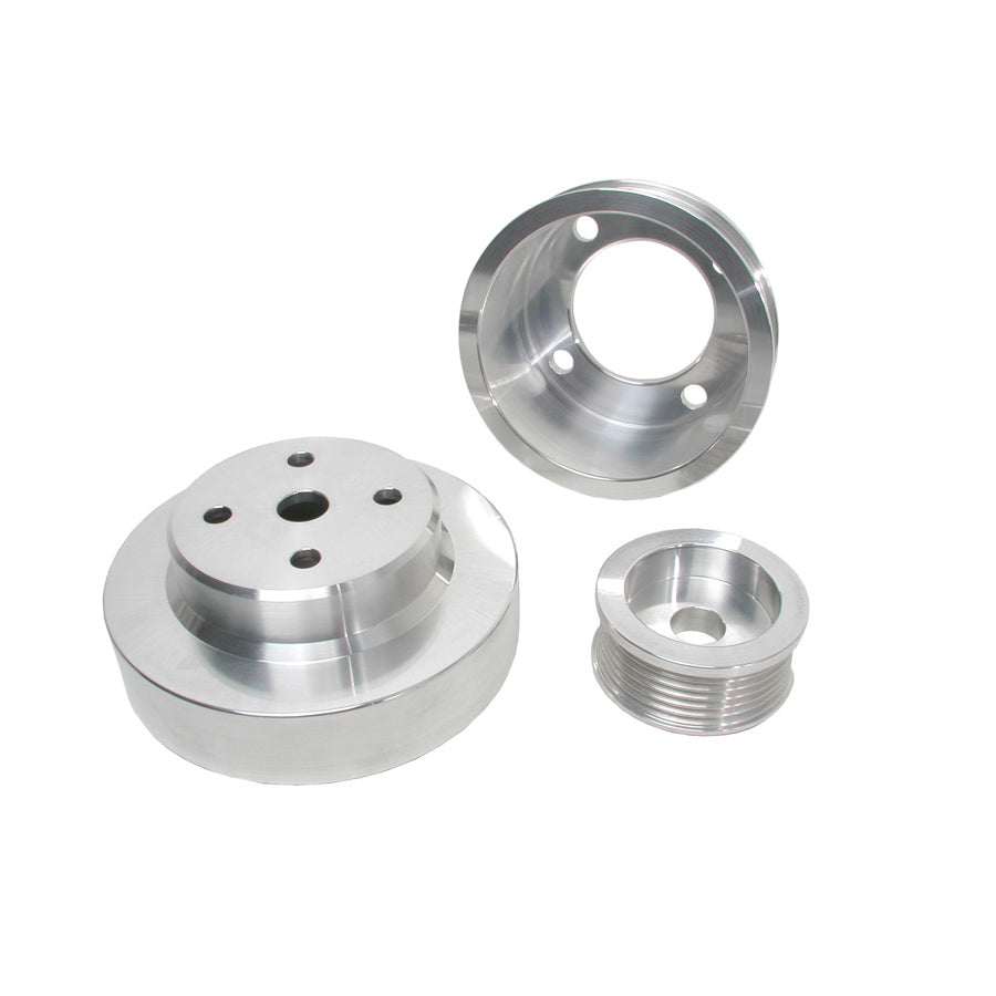 BBK Performance 1553 Under Drive 6-Rib Serpentine Aluminum Pulley Kit for 1986-1993 Ford Mustang