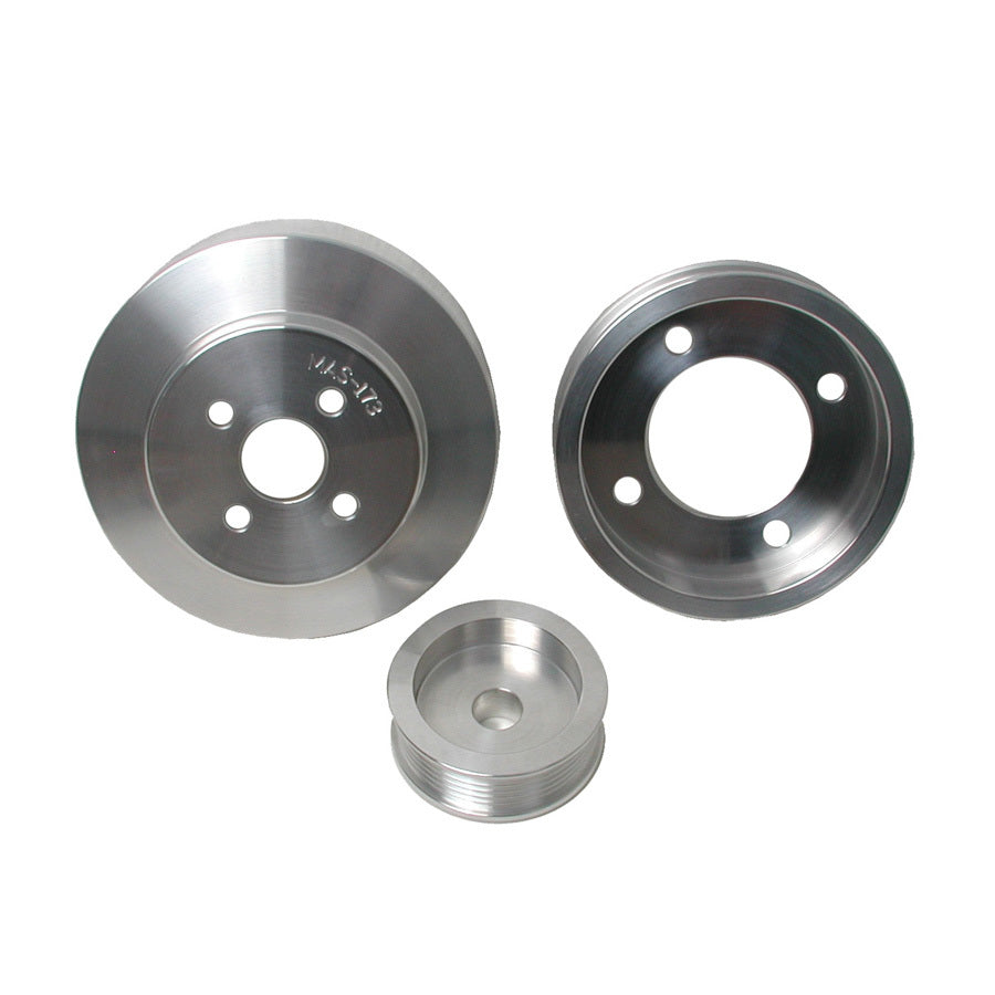 BBK Performance 1554 3-Piece Aluminum Pulley Kit for 1994-1995 Ford Mustang 5.0L Under Drive Serpentine Belt System