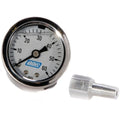 BBK Performance Fuel Pressure Gauge 0-60 psi Mechanical Analog 1-1/2 Inch Diameter Liquid Filled with White Face and NPT Port