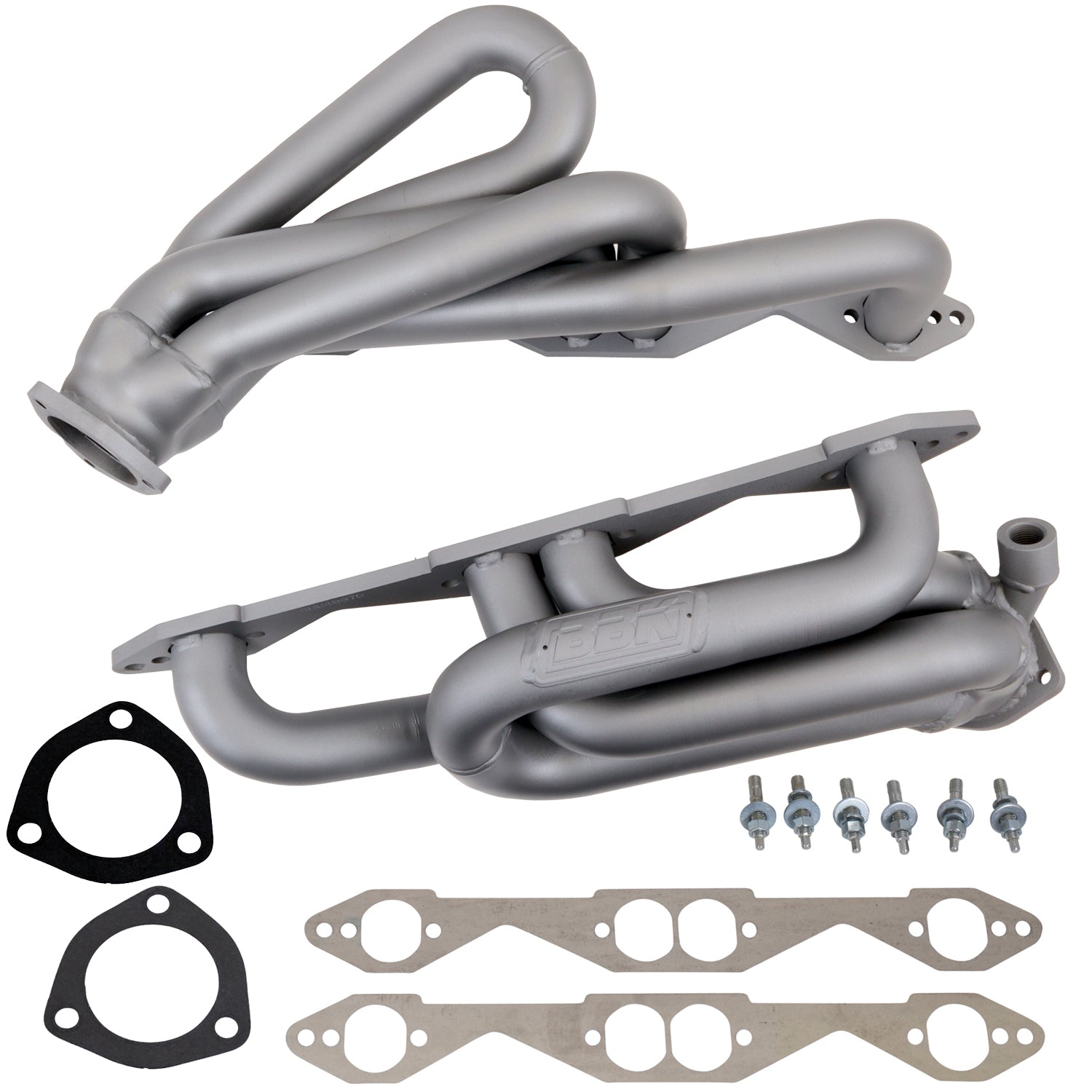 BBK Performance Exhaust Header Set for GM Small Block Chevy 5.0L and 5.7L Engines, Short Tube, Titanium Ceramic Finish, 1.625 Inch Primary Diameter, Pair