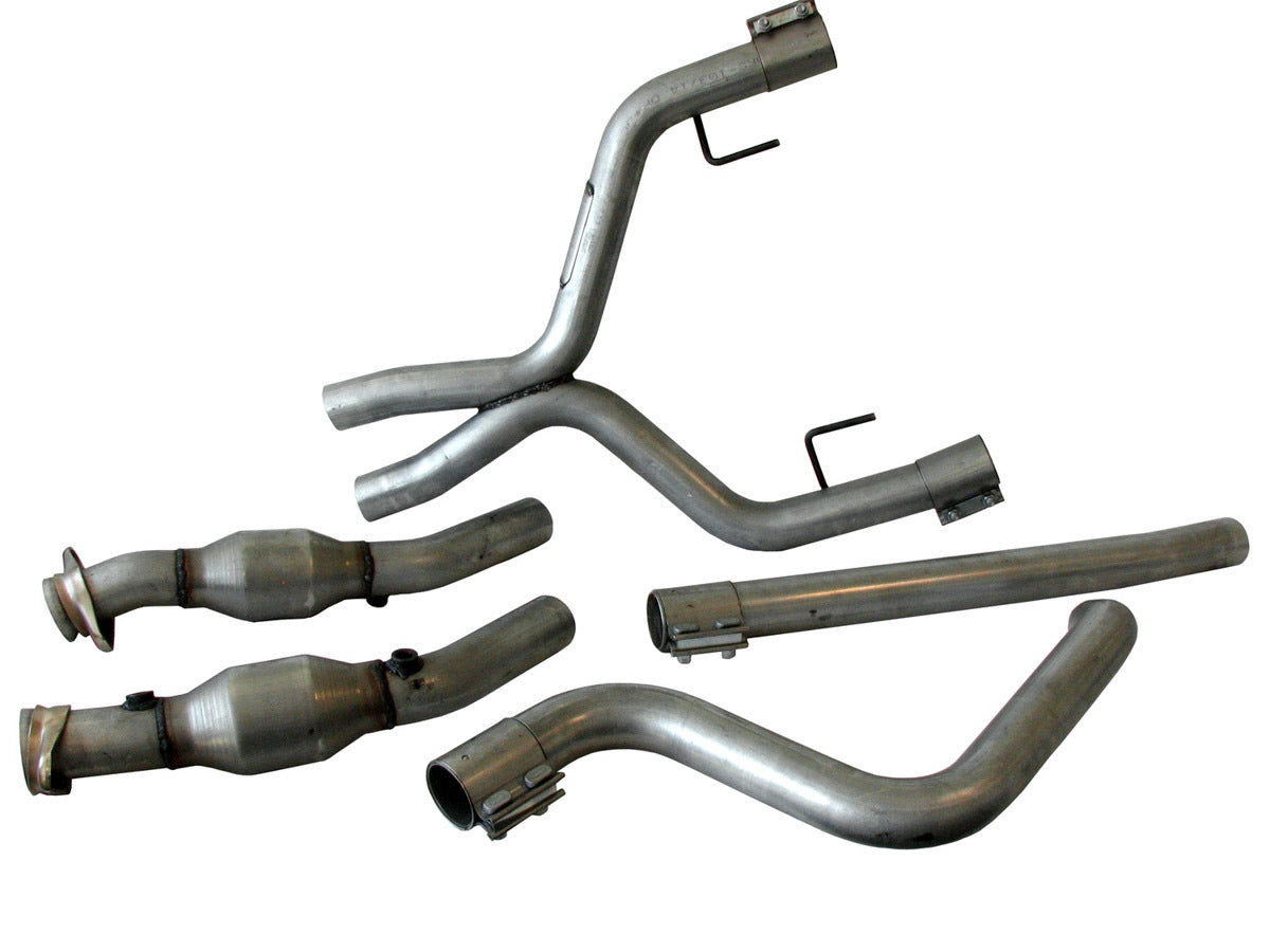 BBK Performance 4011 Off-Road X-Pipe with Catalytic Converter for 2005-2009 Ford Mustang V6, 2.5 Inch Steel, Aluminized