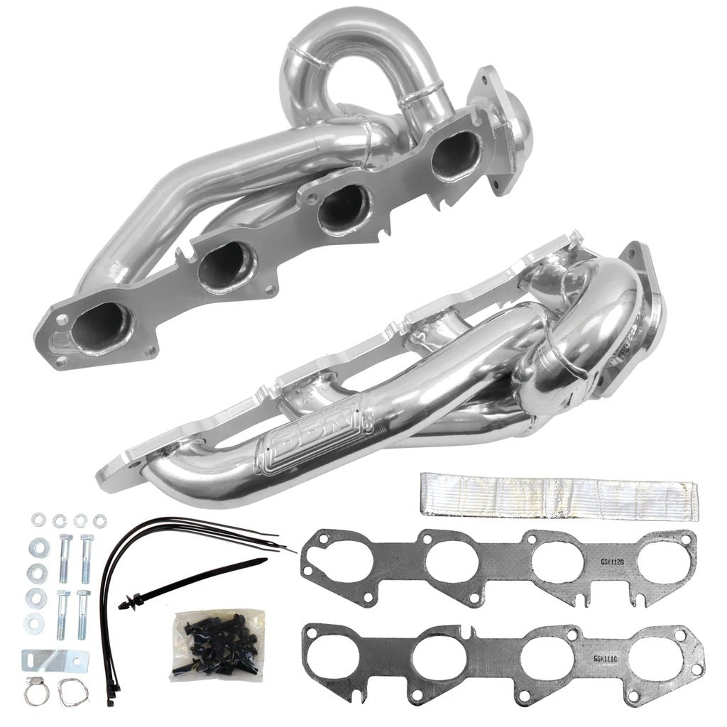 BBK Performance 40140 1-3/4 Inch Shorty Headers for 2009-2018 Dodge Ram 5.7L HEMI with Steel Construction and Silver Ceramic Finish