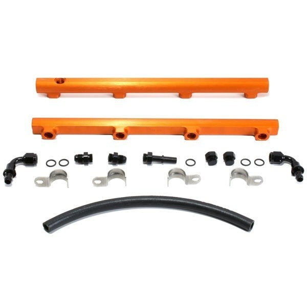 BBK Performance Hi-Flow Billet Aluminum Fuel Rail Kit for Mopar Gen III Hemi with 6 AN Female O-Ring Inlet and Outlet
