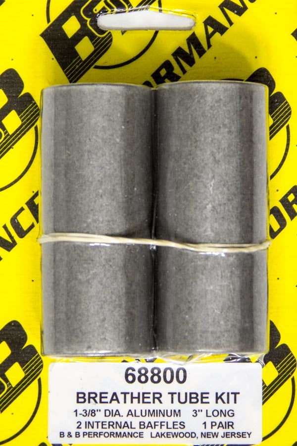 B and B Performance Products 68800 Aluminum Breather Tube Kit, 1-3/8 Inch Outer Diameter, 3 Inches Length, Pair