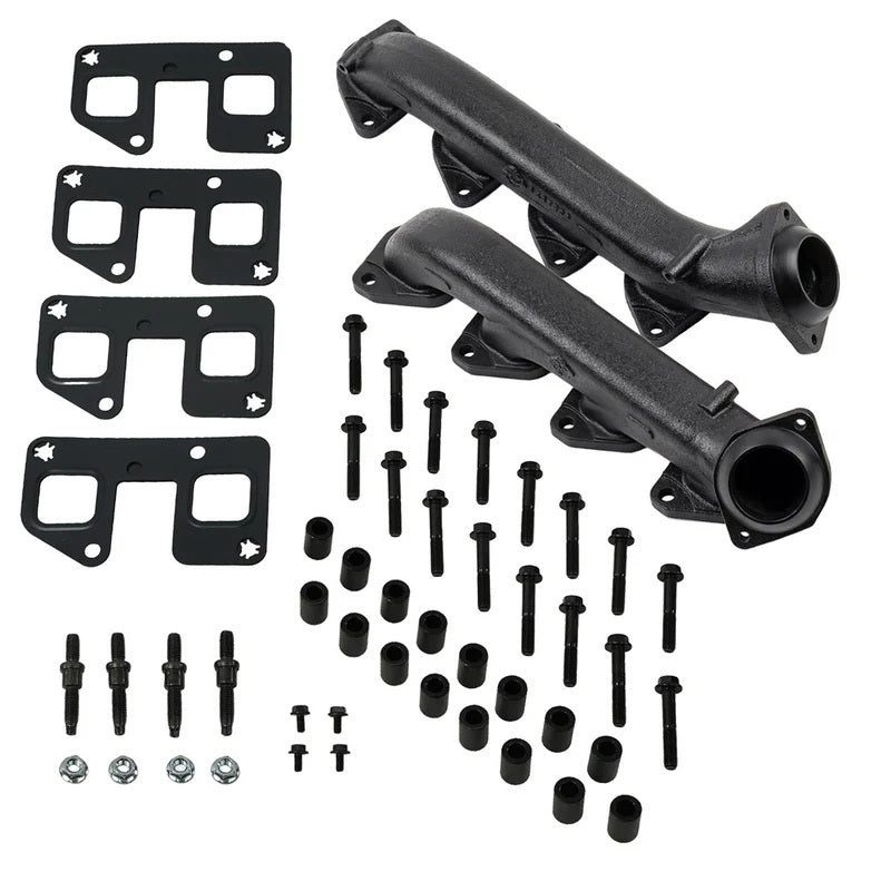 BD Diesel Exhaust Manifold Kit for Ford 6.2L V8 2010-2022 with Cast Iron Construction and Hardware