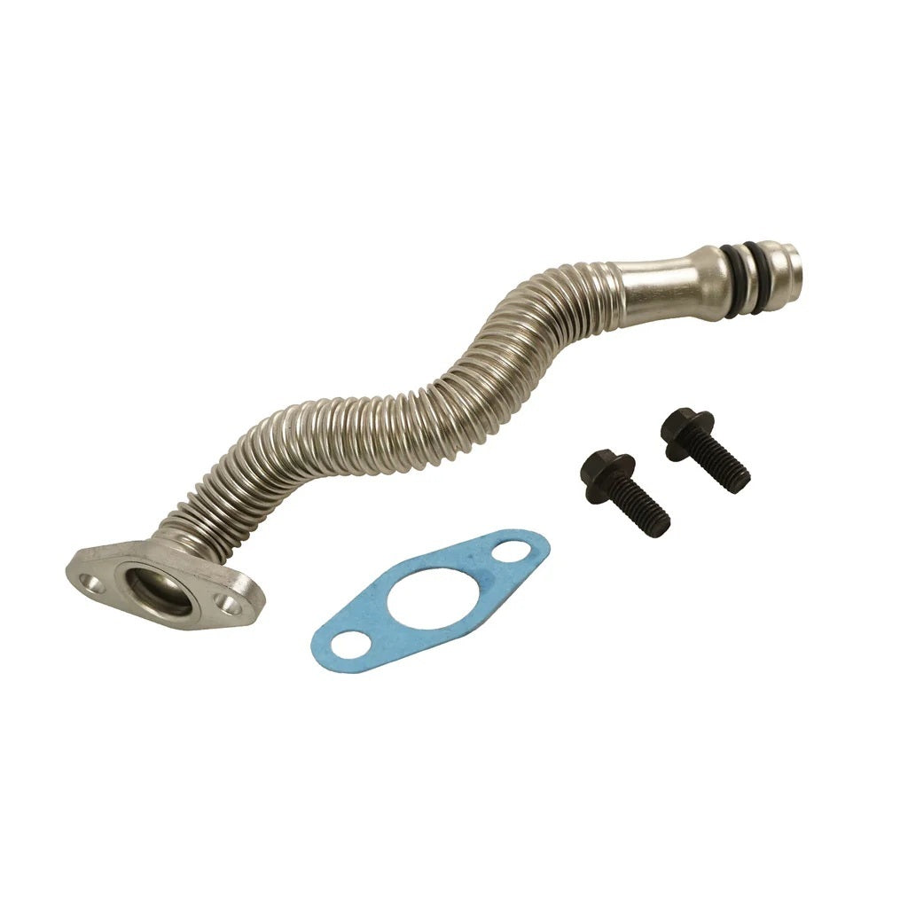 BD Diesel Oil Drain RAM 6.7L Turbo Oil Return Flexible Line with Gasket and Hardware
