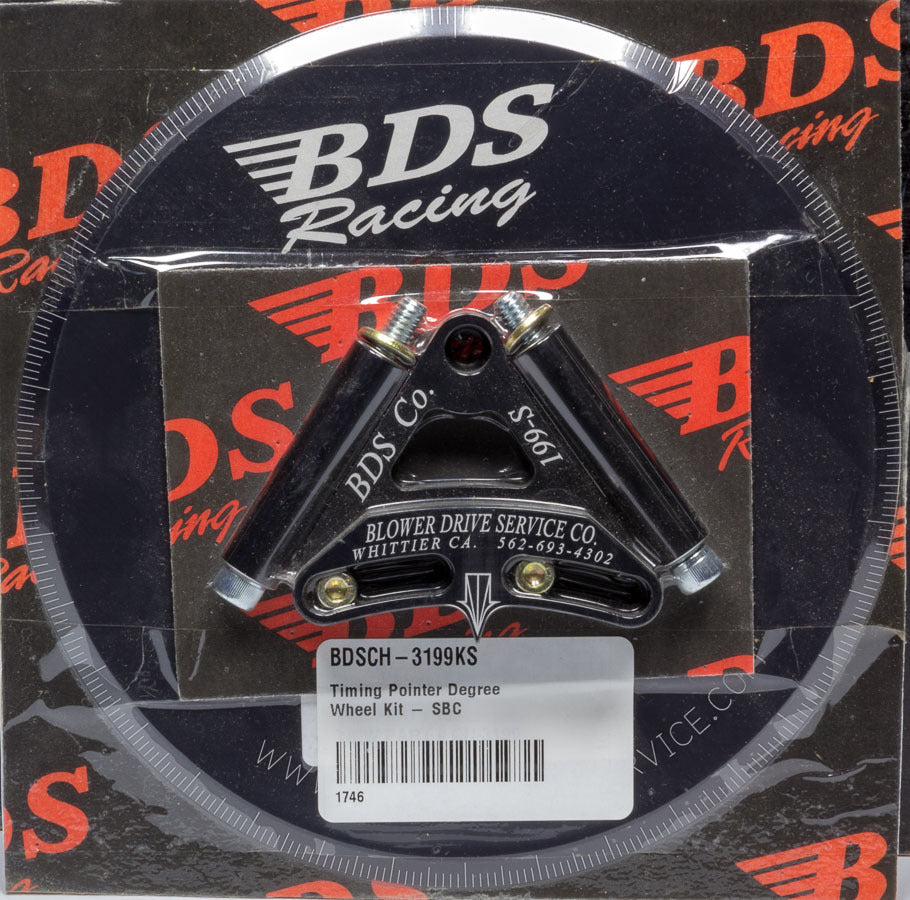 Blower Drive Service CH-3199KS Degree Wheel Kit for Small Block Chevy, 7-Inch Diameter, Aluminum, Black Anodized