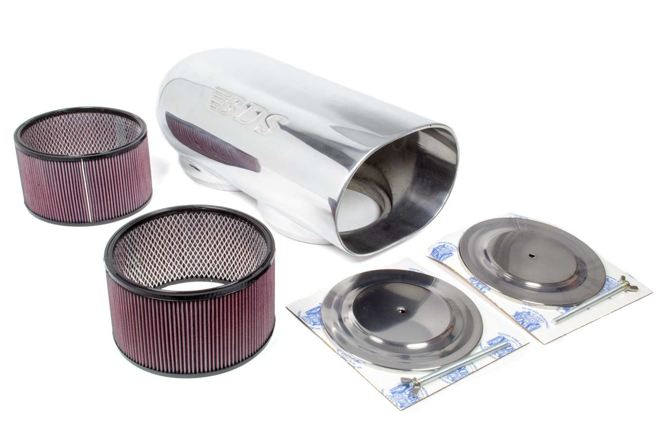 Blower Drive Service SC-9003 Dual Dominator Scoop with Filters, Polished Aluminum, 21.125 x 10.5 Inches
