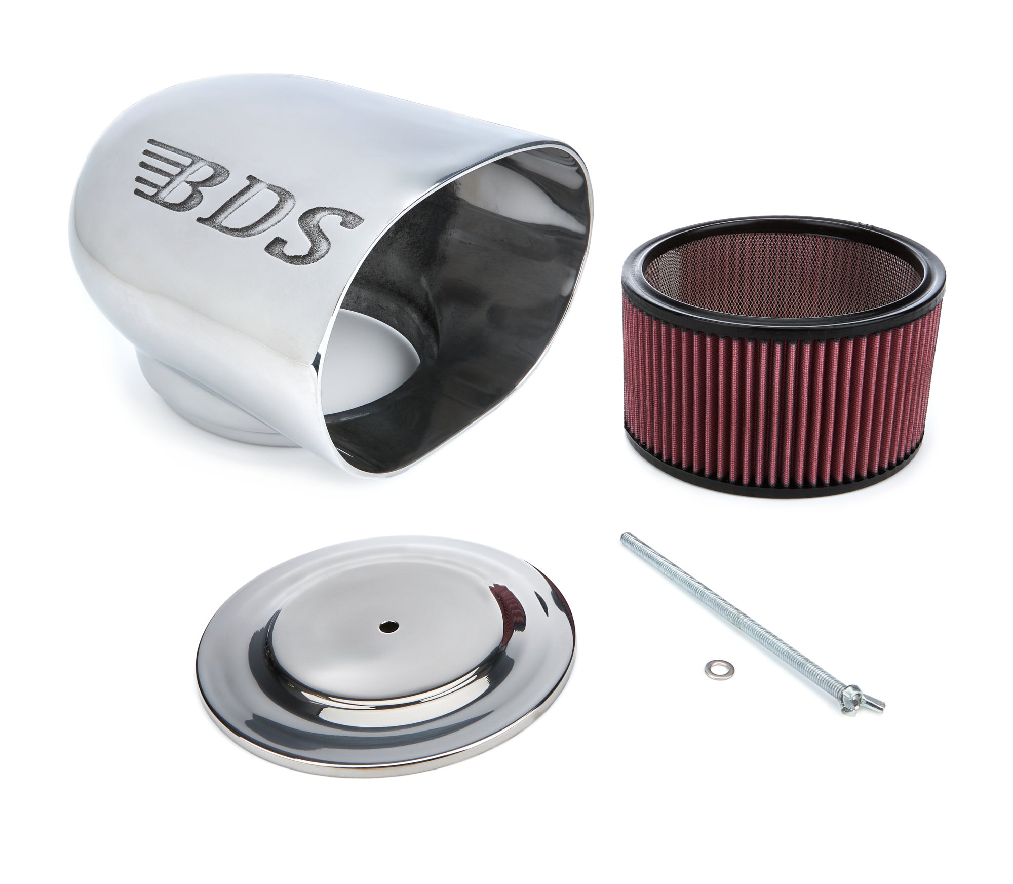Blower Drive Service SC-9006 Single Dominator Scoop Air Cleaner Assembly with Filter, Polished Aluminum, 12.375 x 10.375 Inches Rectangle