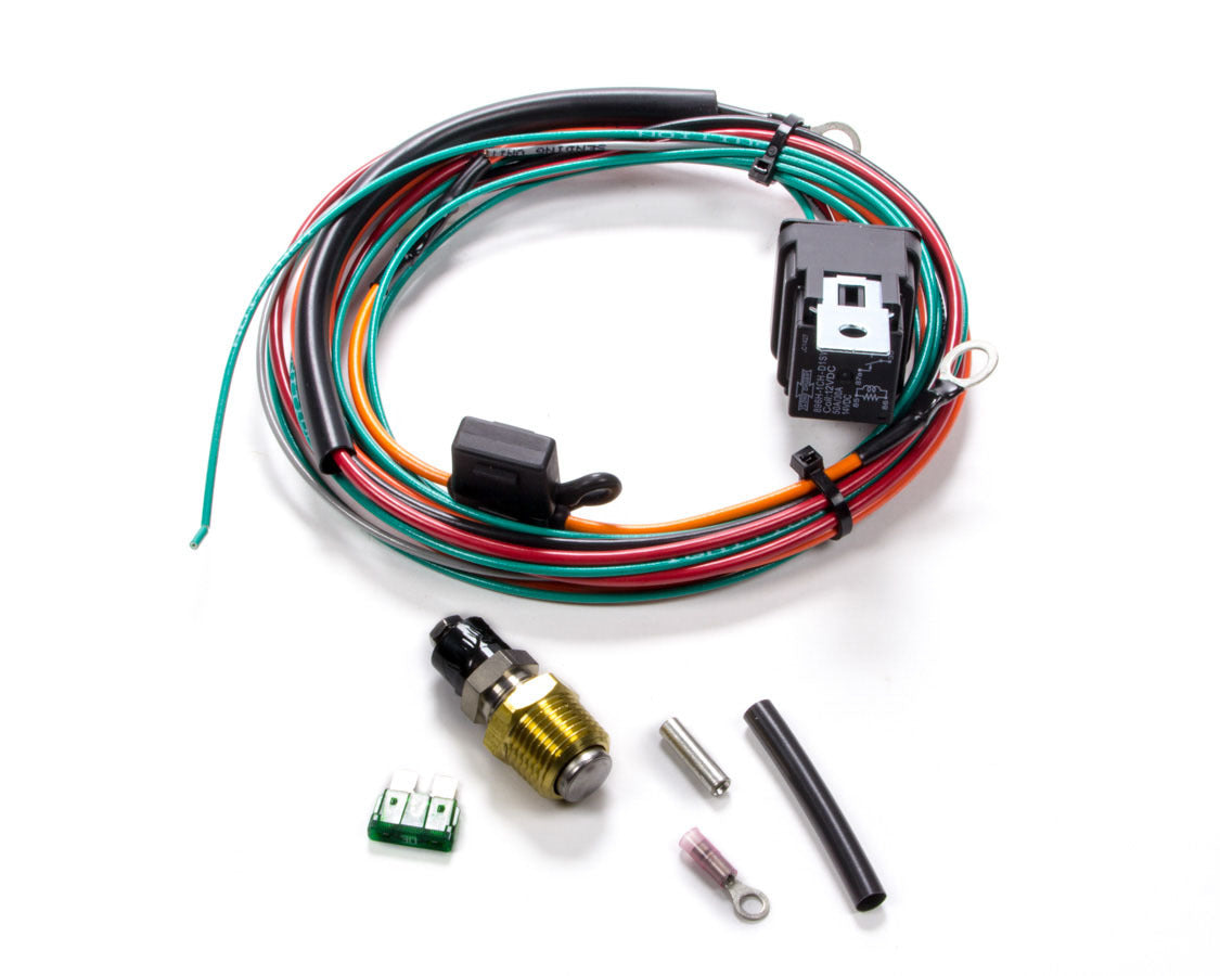 BE-COOL RADIATORS Fan Controller 75021 with 195°F On/175°F Off Temperature Settings, 3/8 In NPT Temperature Sensor, 1/2 In NPT Adapter, 40 Amp Relay Kit