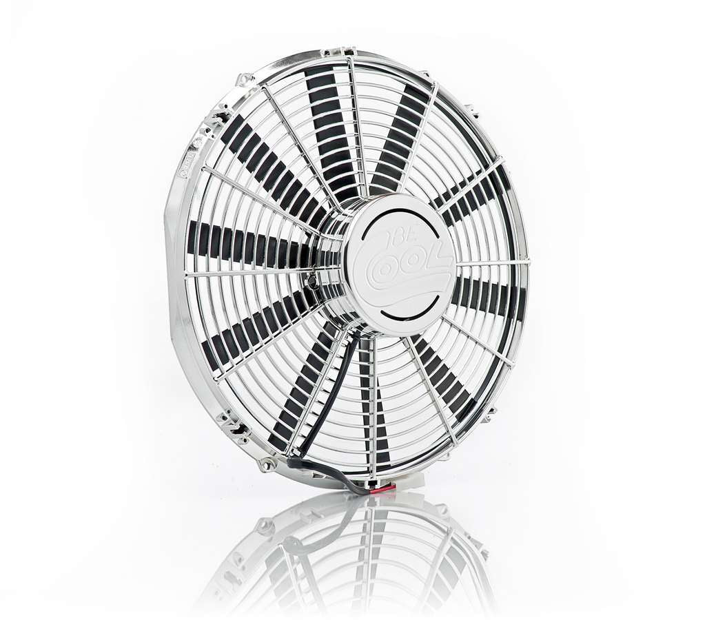 BE-COOL RADIATORS 75033 16-Inch Chrome Plated Electric Cooling Fan with 1918 CFM Air Flow