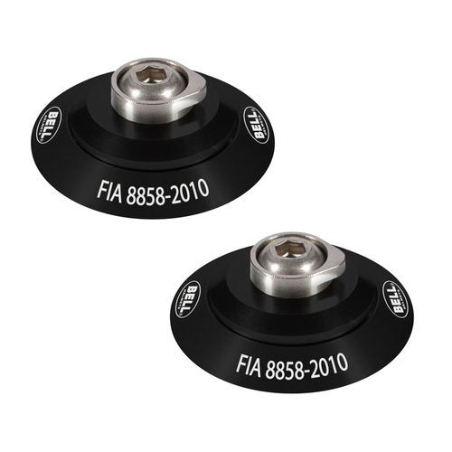 Bell Helmets HANS Clip Set FIA8-2010 Aluminum Head and Neck Support Hardware in Black