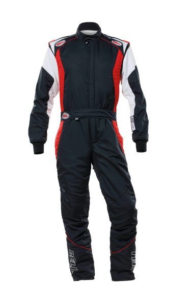 Bell Helmets BR10032 PRO-TX Series Driving Suit, 1-Piece, SFI 3.2A/5, Multi-Layer Aramid Fabric, Black and Red, Medium Size