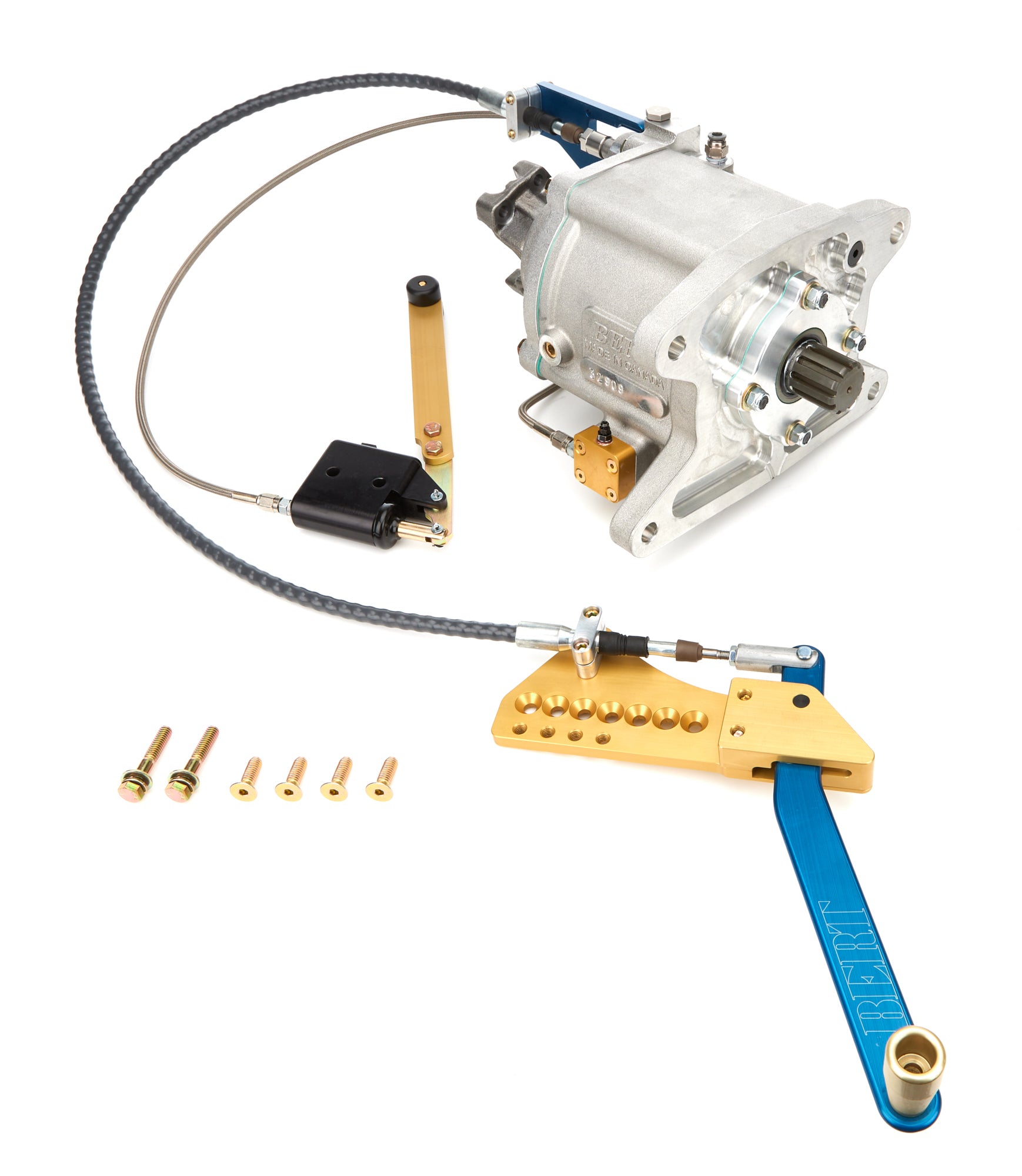 Bert Transmissions Alum Trans 2nd Gen Modified with Shifter 78-SG, Manual Transmission, Two Forward Speeds, Reverse, Internal Hydraulic Clutch, 10 Input Spline, Aluminum Case