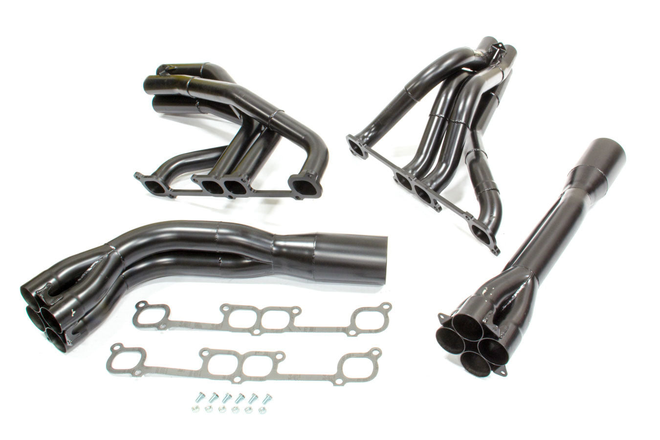 Beyea Custom Headers DLMTY-18BT2 SBC Tri-Y Dirt Late Model Header Kit with 1.75 to 2 Inch Primary Tubes and 3.5 Inch Collector