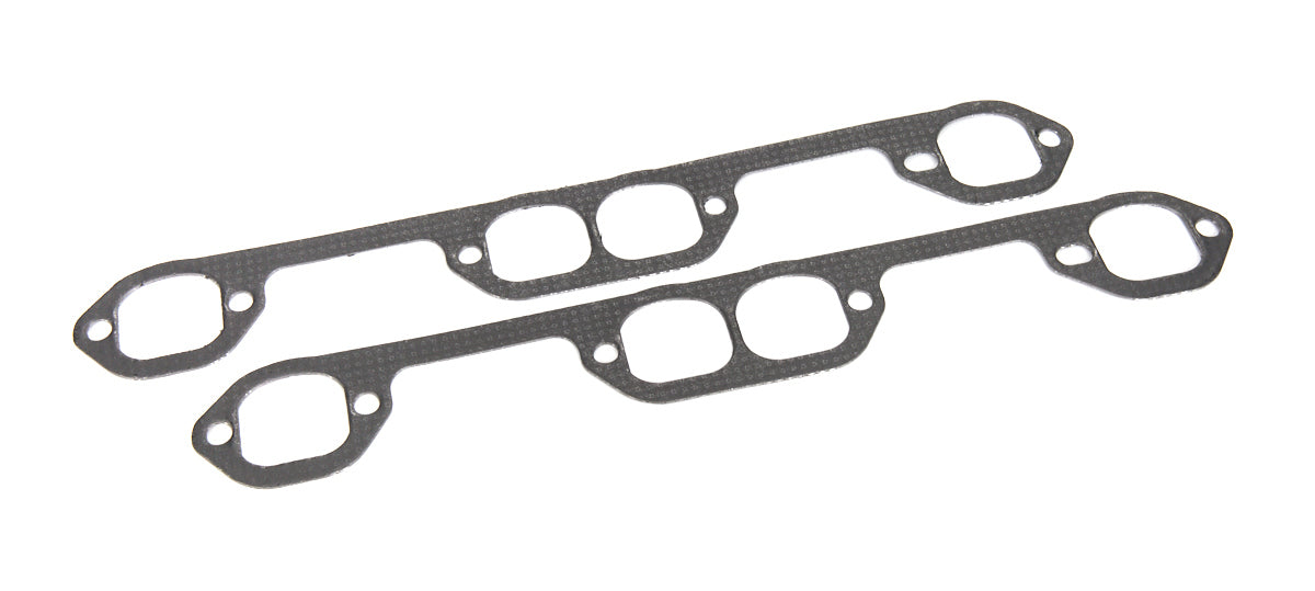 BEYEA Custom Headers HG18C Exhaust Header Gasket for Small Block Chevy, 1.83 x 1.71 Inches D Port, Graphite, Pair