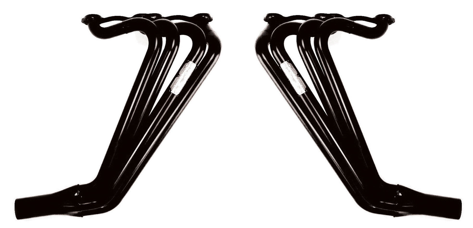 Beyea Custom Headers IDM-23S1-G SBC Modified Header for Small Block Chevy, Full Length, 1.625 to 1.75 Inch Primary, 3 Inch Collector, Steel, Black Finish, Pair