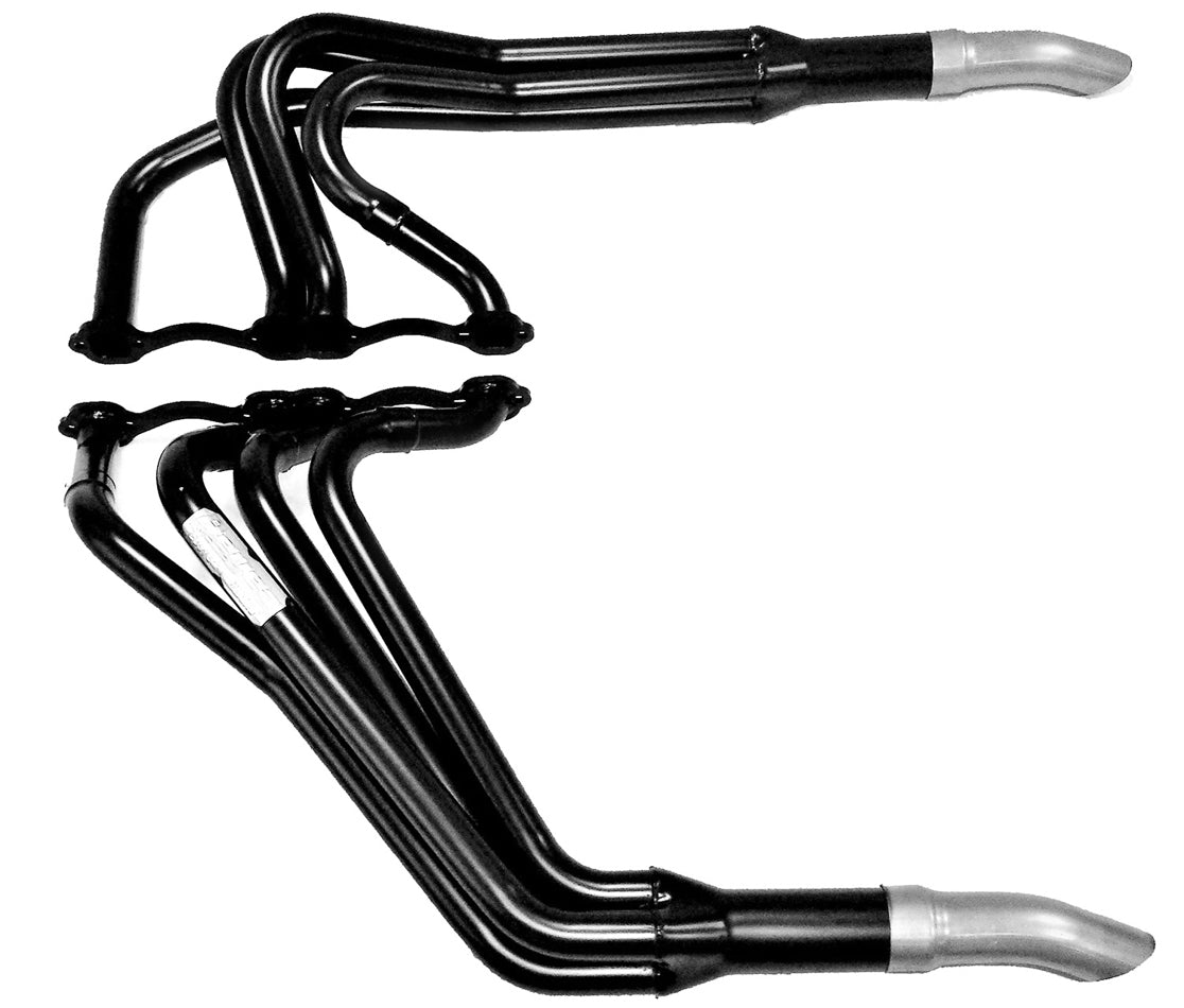 Beyea Custom Headers IDM602-NSM-B2 SBC Modified Header with 1-5/8 Inch Primary and 2.75 Inch Collector for Small Block Chevy, Steel, Black Finish